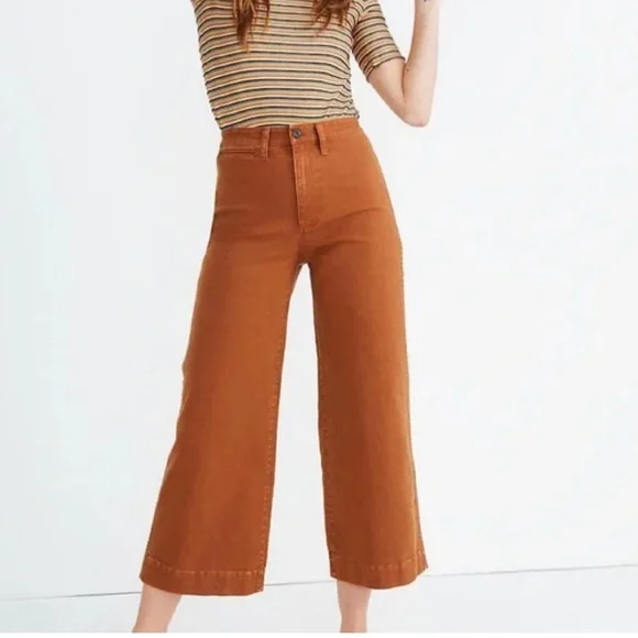 Madewell wide leg cropped pants - Picture 1 of 8